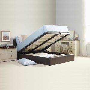Double Leather Ottoman Storage Bed with Mattress