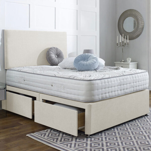 Divan Bed with Mattress Cream