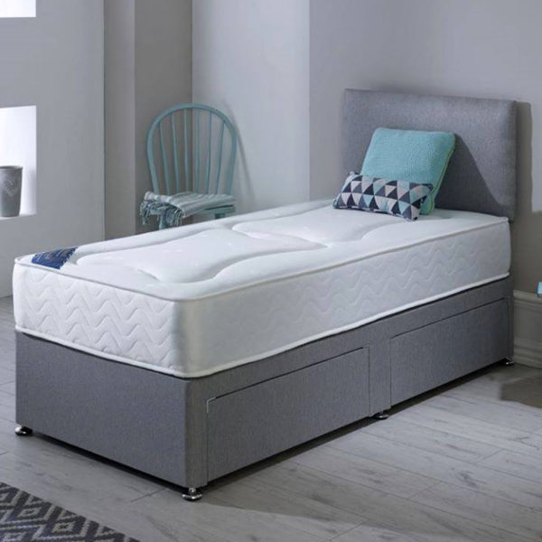 Single divan bed grey