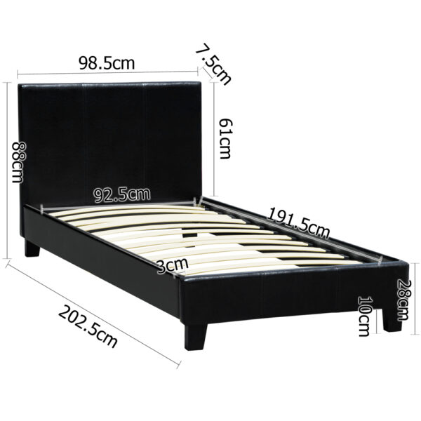 Single leather bed Dimensions