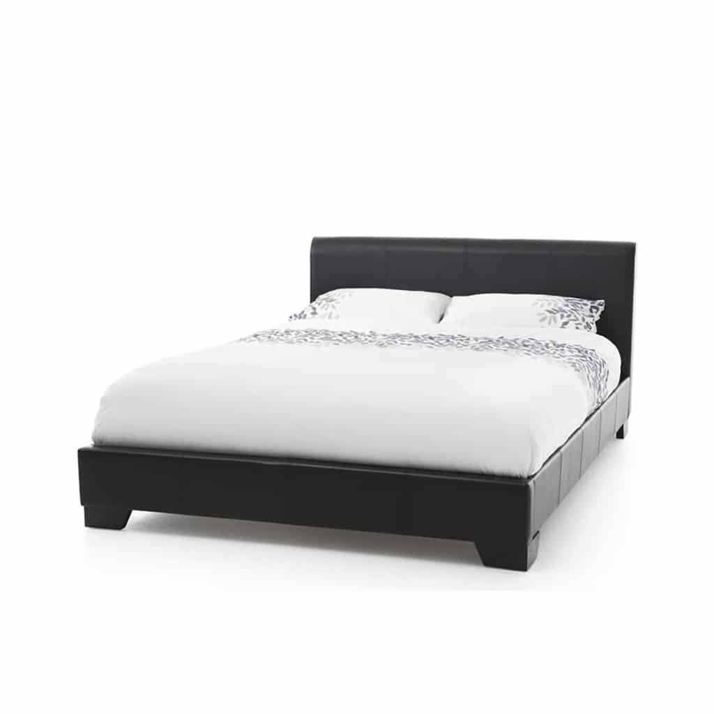 Small Double Leather Bed Soft Touch Beds, White Faux Leather Small Double Bed Frame