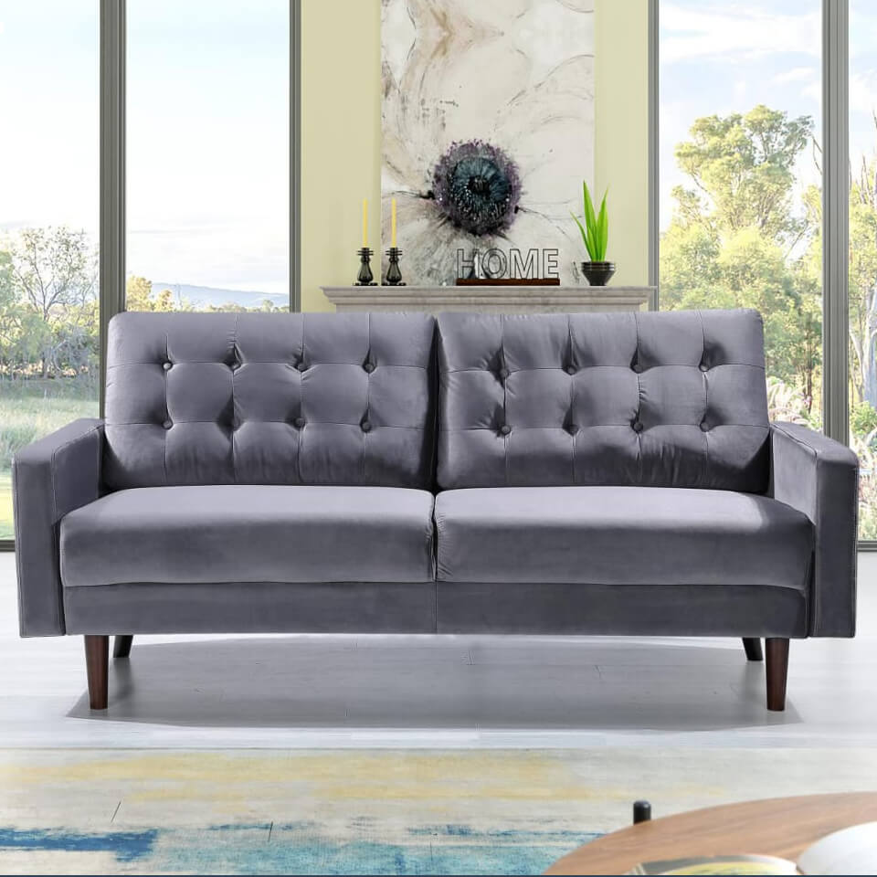 3 and 2 seater Mazz Velvet Sofa - Soft Touch Beds