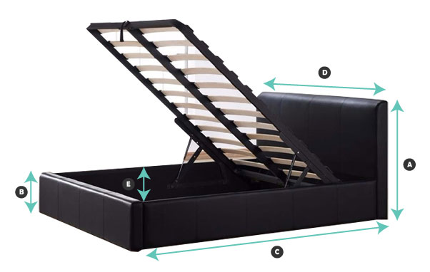 Dimensions for the ottoman bed