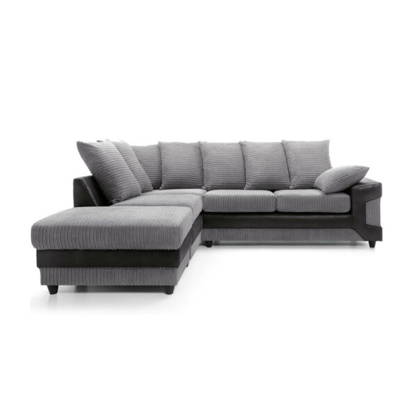 Dino Left Hand Corner Sofa - Black & Grey