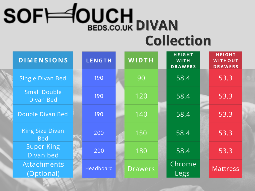 Divan Bed Collection Dimensions
