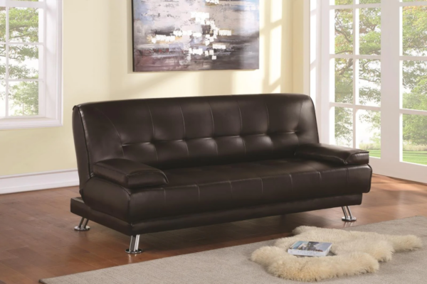 CHLOE 3 Seater leather sofa bed brown