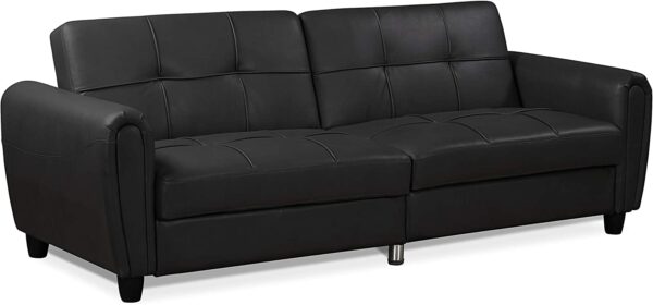 Istanbul 3 seater leather ottoman sofa Bed black