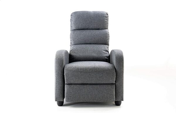 Regal 1 seater fabric recliner chair grey