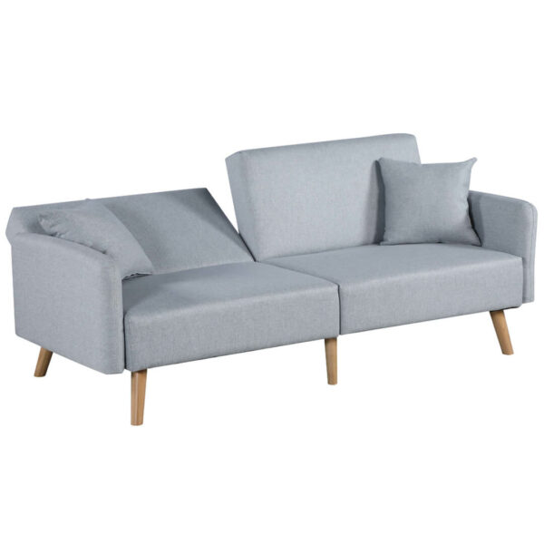 Zaina 2 Seater Fabric Sofa bed with matching footstool grey
