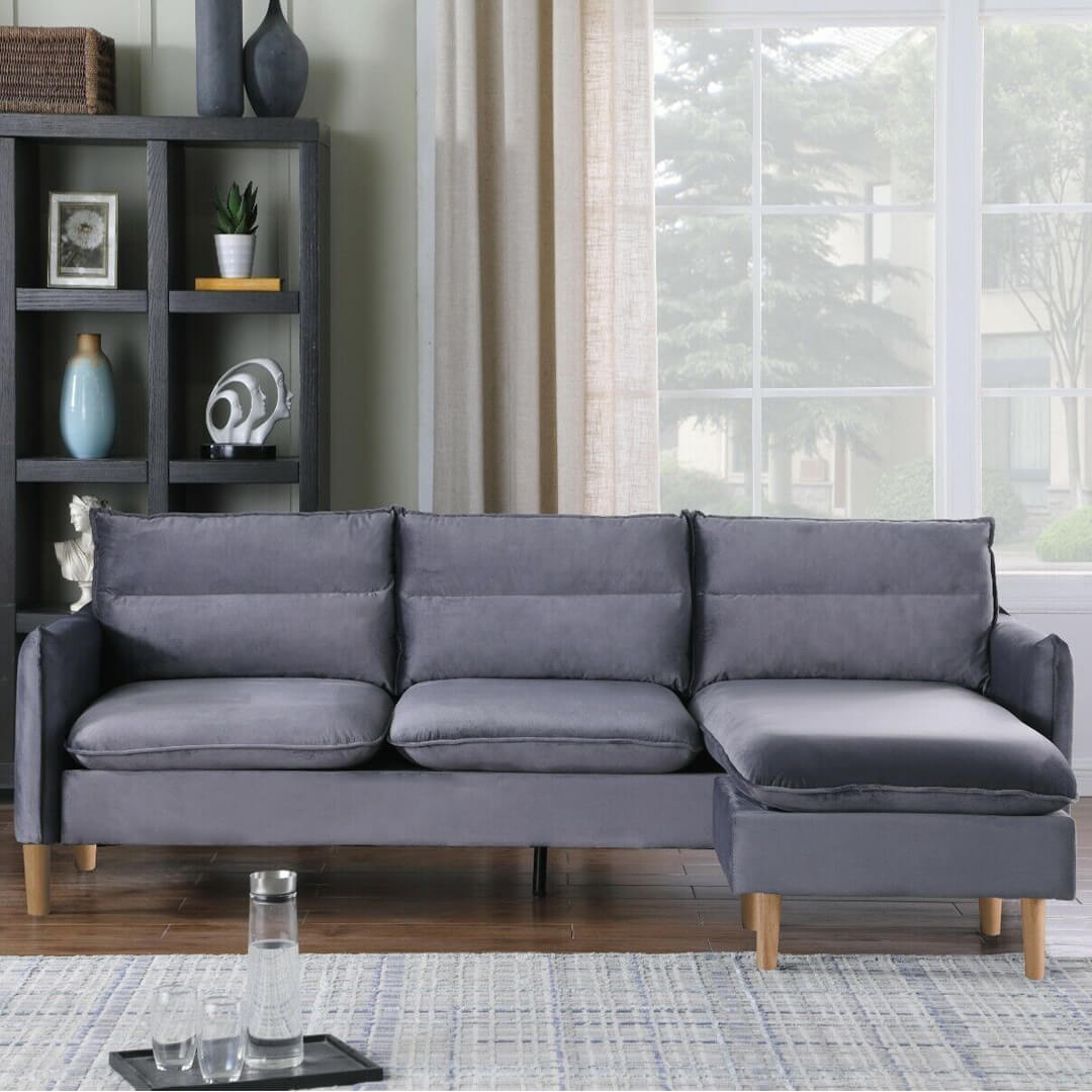 IDEAL 3 Seater Sofa with Matching Footstool Soft Touch Beds