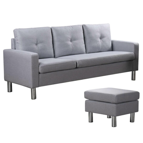 lem 3 Seater Sofa with Matching Foot Stool grey