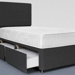 Single Bed with Mattress black