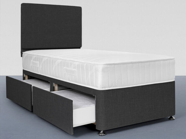 Single Bed with Mattress black