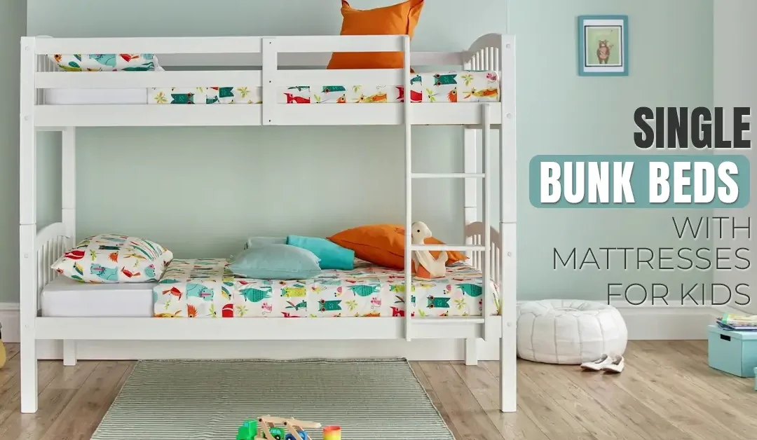 Single Bunk Beds with Mattresses for Kids