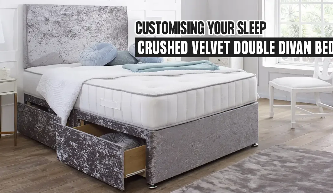 Crushed Velvet Double Divan Bed