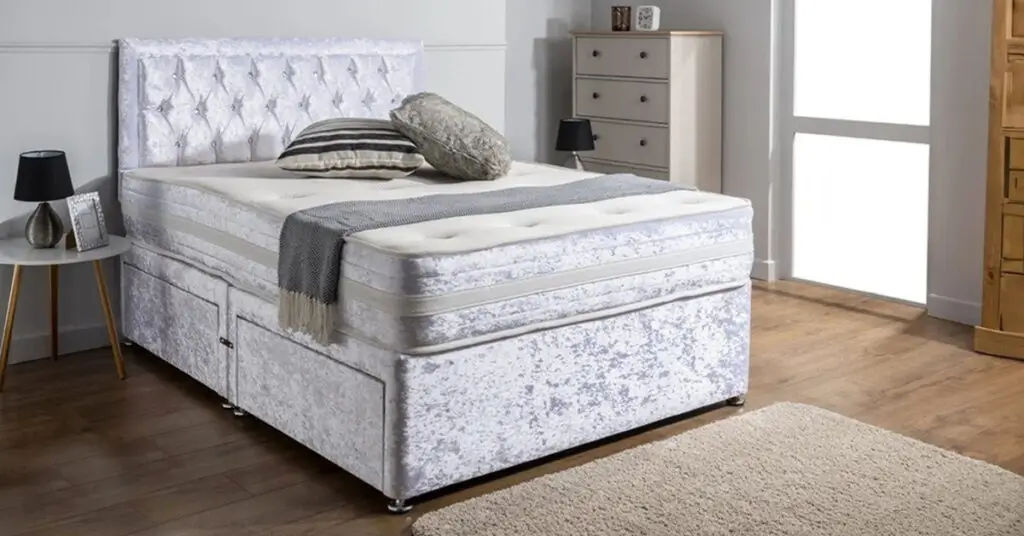 Customising Your Sleep- Crushed Velvet Double Divan Bed
