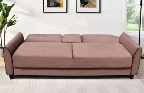 brown sofa bed with storage