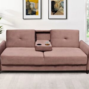 brown sofa bed with storage