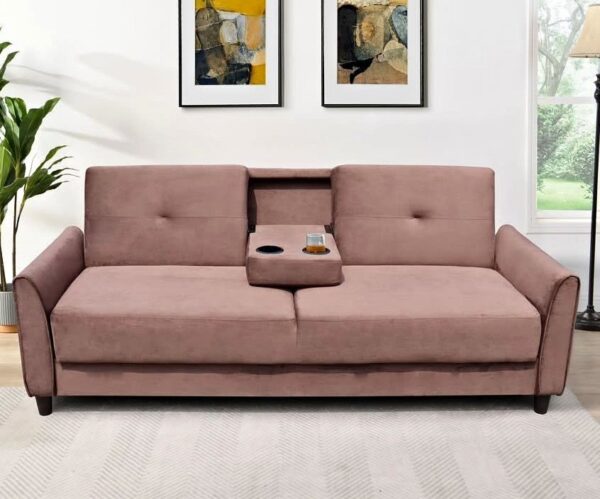 brown sofa bed with storage